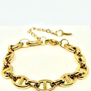 18K GOLD PLATED STAINLESS STEEL CHAIN LINK BRACELET